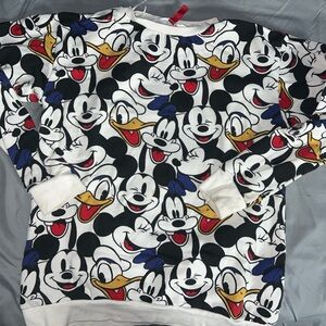 H&M Cartoon Character Print Sweatshirt - Black, White, Blue, Yellow